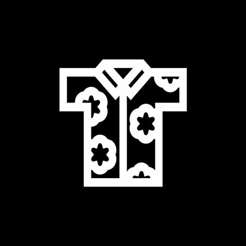 

Черно-белая гавайская рубашка, наклейка на автомобиль, водонепроницаемая Съемная Художественная Современная декоративная задняя лобовая панель, наклейки на автомобильные окна S977