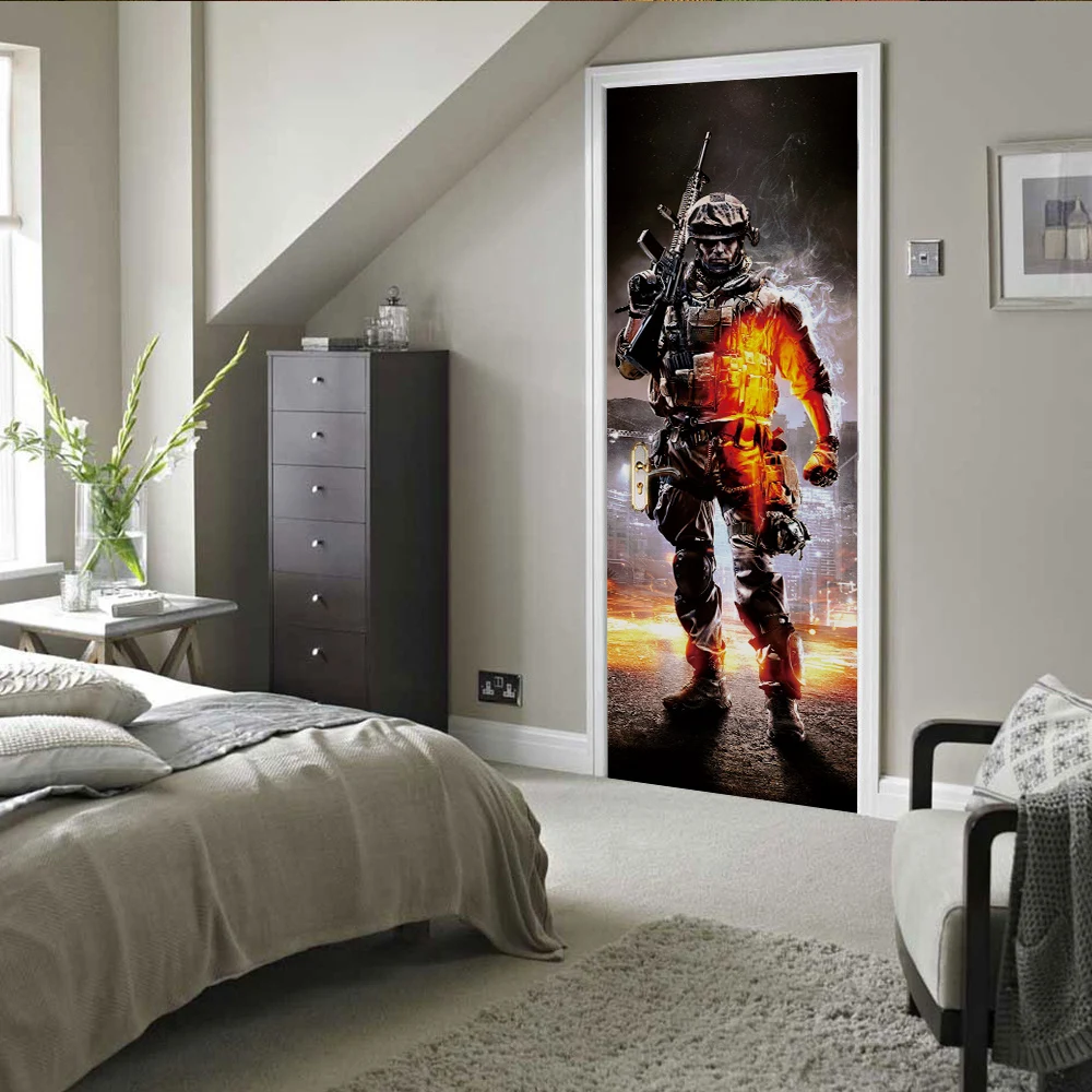 3D creative Call of Duty 2 door stickers wall self-adhesive waterproof removable | Дом и сад