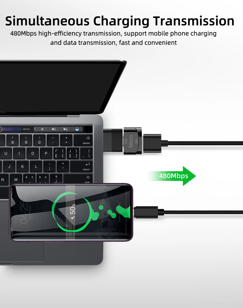 Микро Android к USB2.0 мобильный телефон планшет коробка Металл Otg U диск подключение подвесная цепь адаптер Зарядка синхронизация передача данных