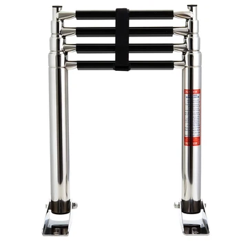 

4 Step Marine Boat Folding Ladder Stainless Steel 304 Telescope Pulley Ladder