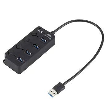 

Usb 3.0 4-Port Hub With Button Switch 4Hub Hub Usb3.0 One For Four Usb3.0 Splitter External Accessories