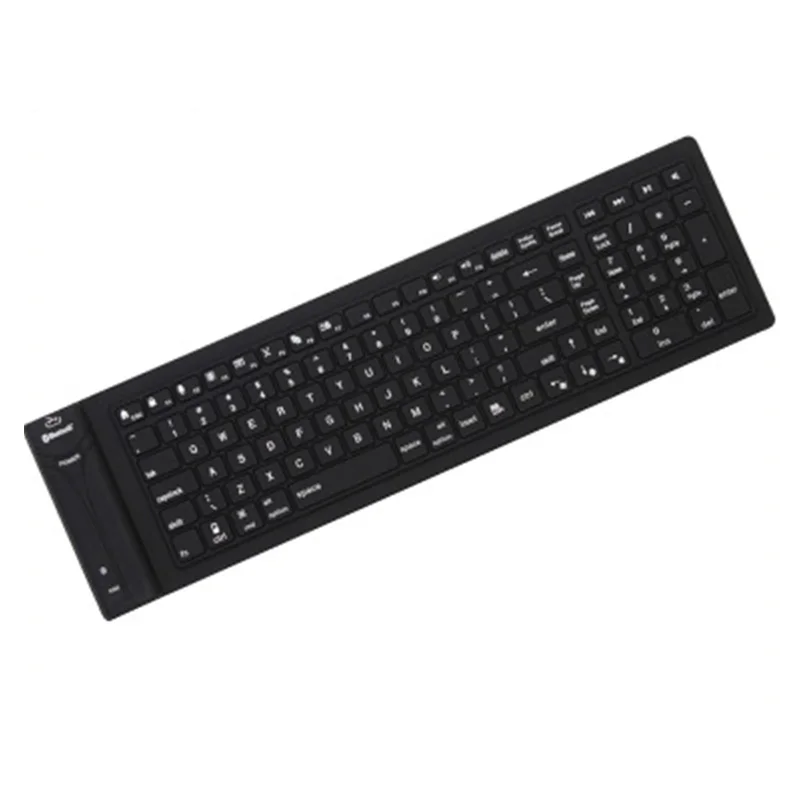 108keys black Водонепроницаемая Складная Беспроводная клавиатура Bluetooth портативная мягкая клавиатура немой силиконовый мини-клавиатура для IOS Android Windows - Цвет: 108keys black
