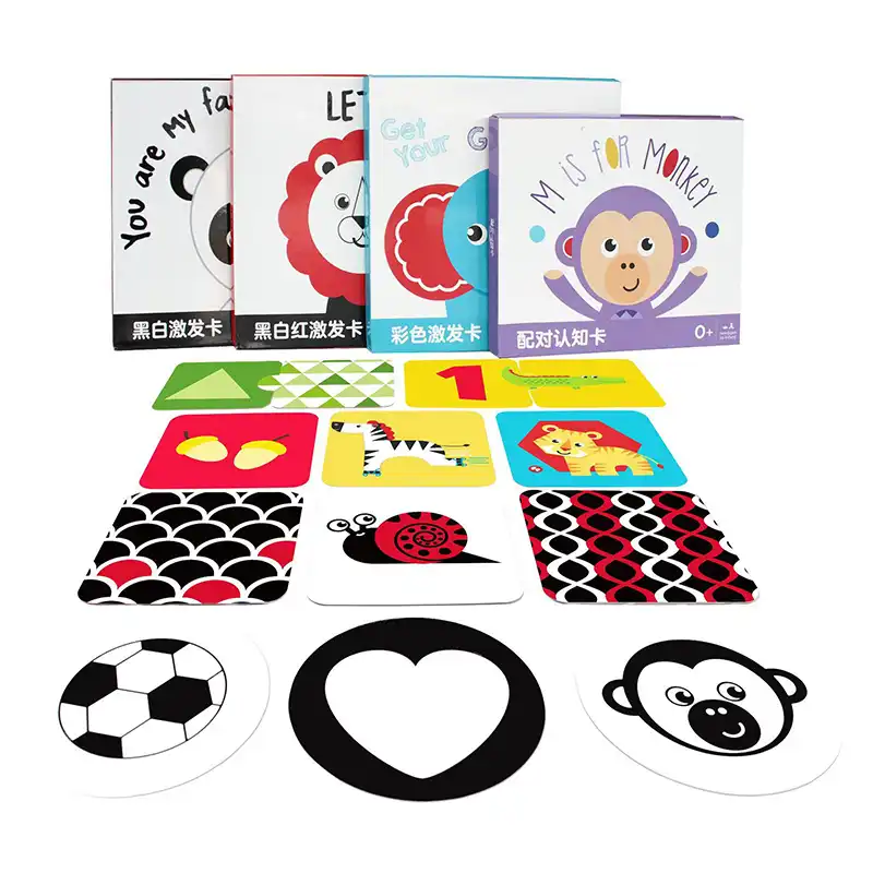 Carte Flash Educative Montessori Pour Bebes De 0 A 36 Mois Cartes Flash Noires Et Blanches Stimulation Visuelle A Contraste Eleve Jouets Sensoriels Aliexpress
