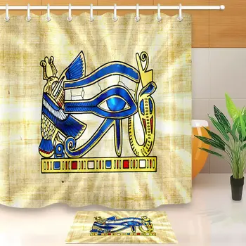

Egyptian Eye of Horus Symbol Print Shower Curtain Set Bath Accessories