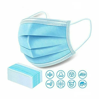 

50Pcs 3 Layers Facial Protective Cover Masks Earloop Face Mouth Masks Anti-Dust Dustproof Masks