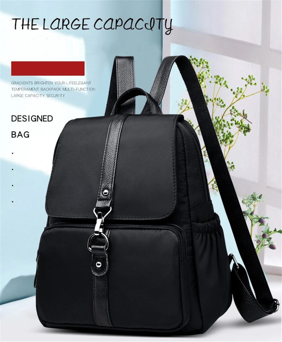 Элегантные женские нейлоновые рюкзаки Mochila Feminina повседневные школьные рюкзаки для девочек большой емкости рюкзак Водонепроницаемый рюкзак для путешествий