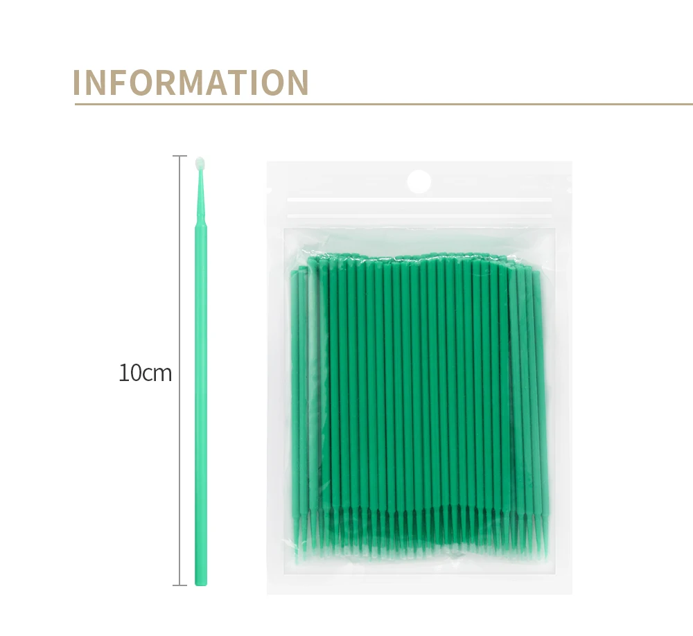 100pcs Bendable Micro Brushes Disposable Microbrush Applicators Eyelash  Extensions Glue Cleaning Brush for Lash Extension