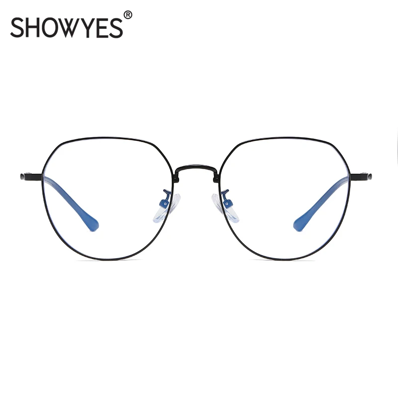 SHOWYES, анти-синий светильник, очки для женщин, верхний плоский нижний круг, простые очки, необычные очки, Blu Ray блокирующие очки 039