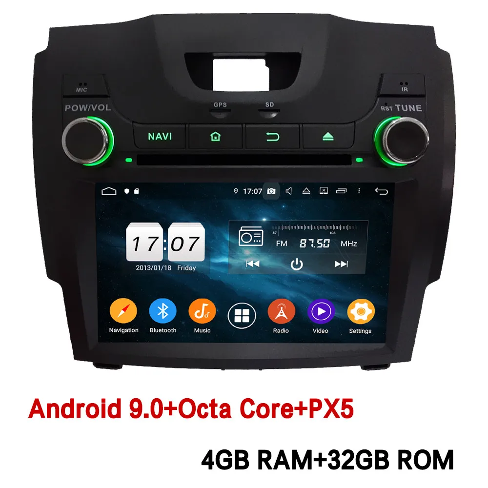 Klyde ips 4G Android 9,0 Восьмиядерный 4 Гб+ 64 Гб DSP автомобильный dvd-плеер радио для Chevrolet S10 Colorado Trailblazer LTZ/Isuzu D-Max MU-X - Цвет: 4GB RAM x 32GB ROM