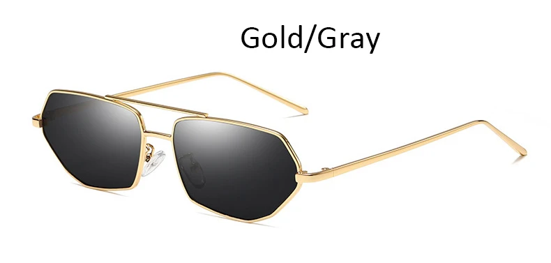 Gold Gray Женские розовые солнцезащитные очки с прозрачными линзами, женские модные брендовые дизайнерские солнцезащитные очки, женские винтажные маленькие солнцезащитные очки в металлической оправе - Цвет линз: Gold Gray