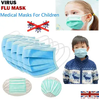 

50PCS/Box Kids Mask In Stock Fast Delivery Disposable Protective Mask to Prevent Germs Masks Dustproof Child Mask Safety Mask