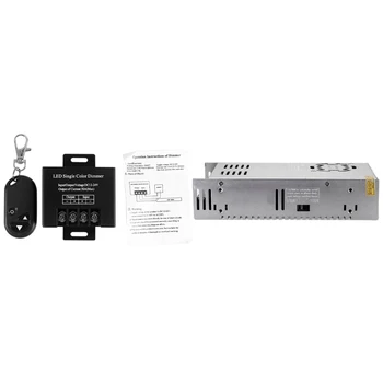 

1 Pcs AC110V/220V To DC12V 33A 400W Voltage Transformer Switch & 1 Pcs 30A Single Channel Led Dimmer Controller
