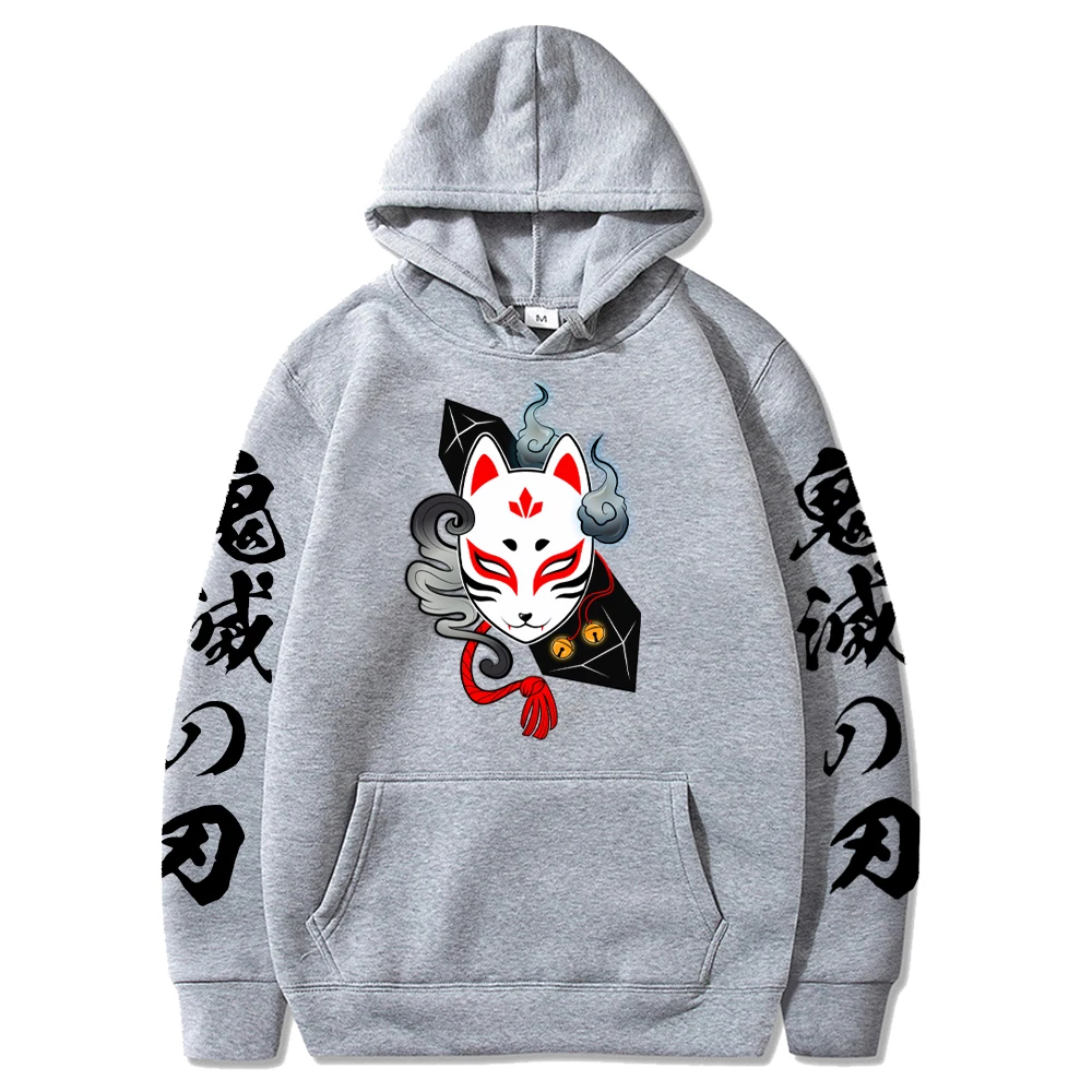 Anime Demon Slayer Hoodie Men and Women Print Pullovers Harajuku Sweatshirts Long Sleeve Loose Streetwear Hoodie Tops