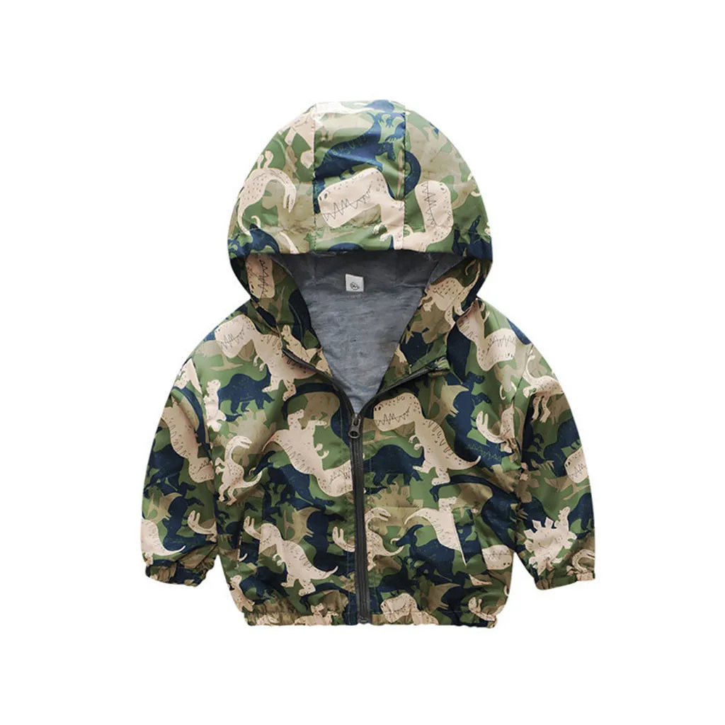 Camouflage Toddler Kids Baby Boys Clothes Cartoon Animal Hooded Coat Jacket cappotto bambina Outwear Hoodie Windproof Outfits Winter - Color: Camouflage