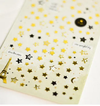 

DIY Decoration Antique Gold Stamping Stickers Scrapbooking Twinkle Little Star Moon Paris Eiffel Tower Stickers