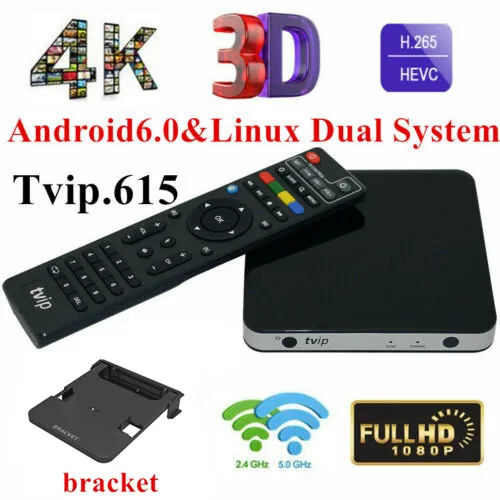 

Smart TVIP V.605 Original Linux/Android TV Box with Bracket 4K ULTRA HD Set Top Box IPTV Box Media Streamer Replace 250 322 324