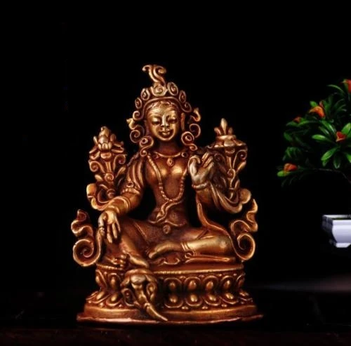 old China Tibet Handmade Iron gilt Buddha statue