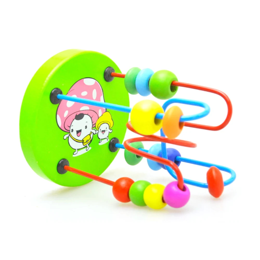 Mini Small Round Beads Puzzle Wooden Toys 1-3 Years Old Baby Early Education Boy Girl Toy Baby Toys