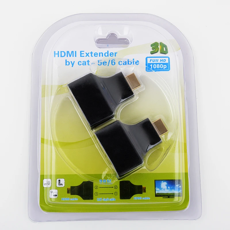 Горячая 1 пара HDMI двойной RJ45 CAT5E CAT6 UTP LAN Ethernet HDMI удлинитель повторитель адаптер 1080P для HDTV HDPC PS3 STB