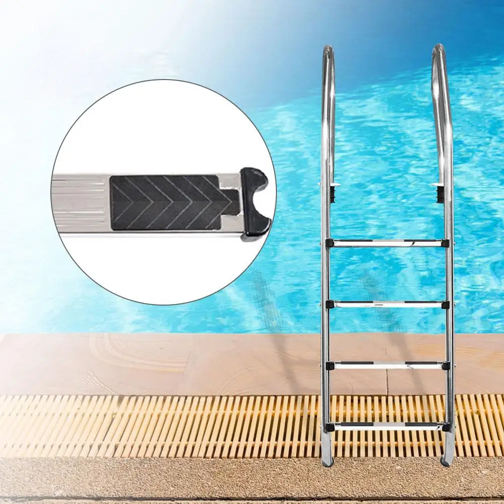 Multi-purpose Swimming Pool Floor Ladder Step Replacement Stainless Steel Step With 2 Screws For Swimming Pool