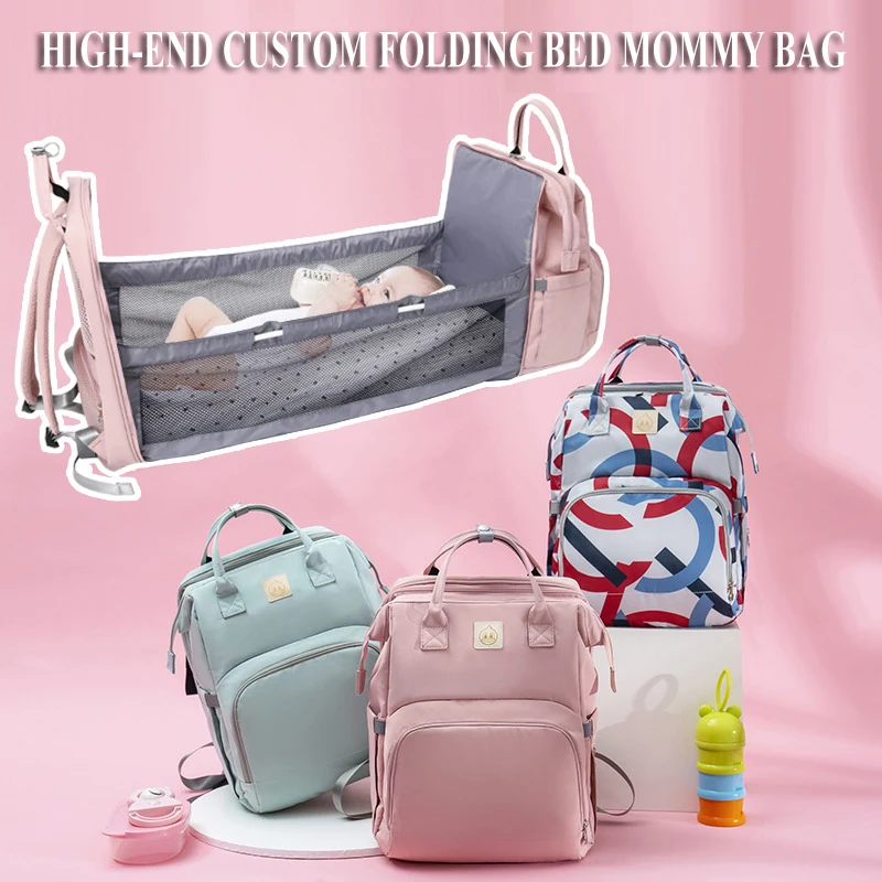 

Mommy Diaper Bag Newborn Baby Bed Backpack Crib Bassinet Travel Convenience Free Send Hooks With Pad