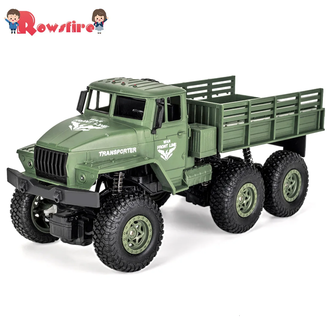 1:18 2,4G 10км/ч RC военный грузовик RC шесть-колесо грузового автомобиля дистанционного Управление игрушка для детей-Dongfeng № 7 зеленый