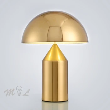 

Nordic Plated Gold Table Lamp Designer Beside Lamp Home Deco Creative Bedroom Lamp Living Room Iron Mushroom Desk Light Fixtures
