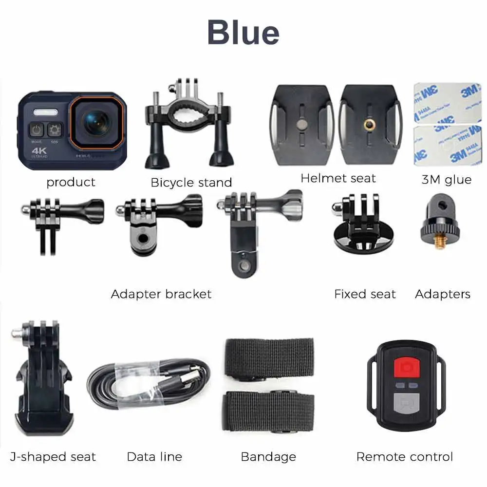 HD 4K Action Camera 170 Degree WiFi 30fps Video Professional Support NightShot Waterproof Diving Camera Case For Youtube Video 