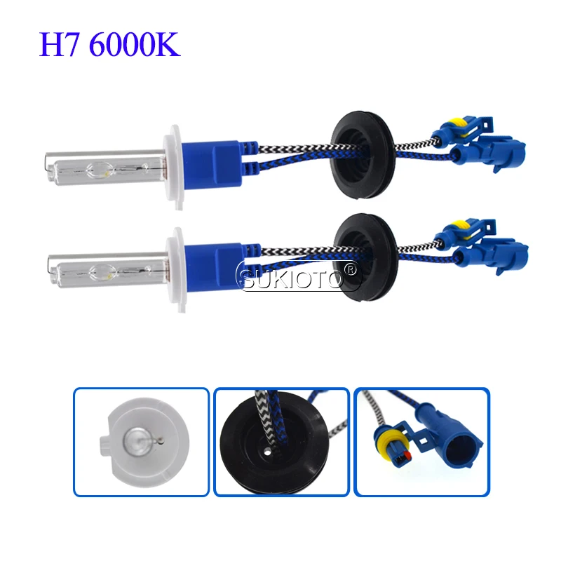 SUKIOTO 12V 75W Fast Bright Xenon Ballast HID Conversion Kit 6000K 8000K 4300K 5000K H3 H1 H11 D2H 9005 H7 Auto Headlamp Bulbs  (1)