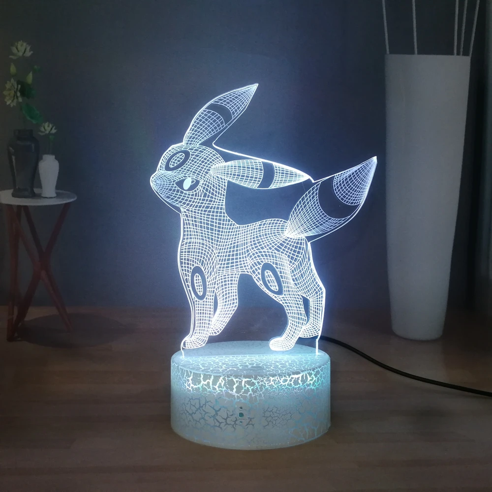 3D Pokemon Greninja LED Crystal Night Light Table Lamp Birthday Xmas Gift USB 