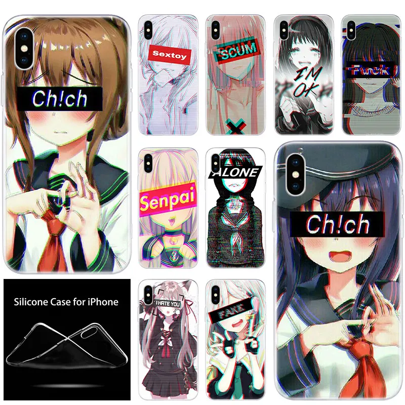 Роскошный мягкий силиконовый чехол для телефона LEWD Sad Anime Apple iPhone 11 Pro XS Max X XR 6 6S 7 8