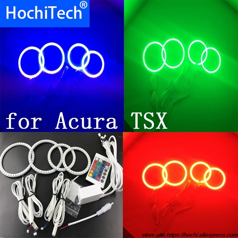 Отличный RGB светодиодный цветная фара halo angel demon eyes Комплект для acura tsx 2009 2010 2011 2012
