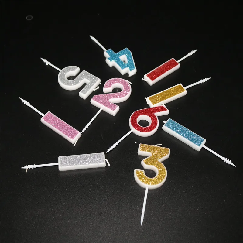 

Creative Sliver Pink/Blue Glitter Birthday Number Candles 0-9 for Kids Adult Girls Boys Birthday Party Candles Cake Decorations