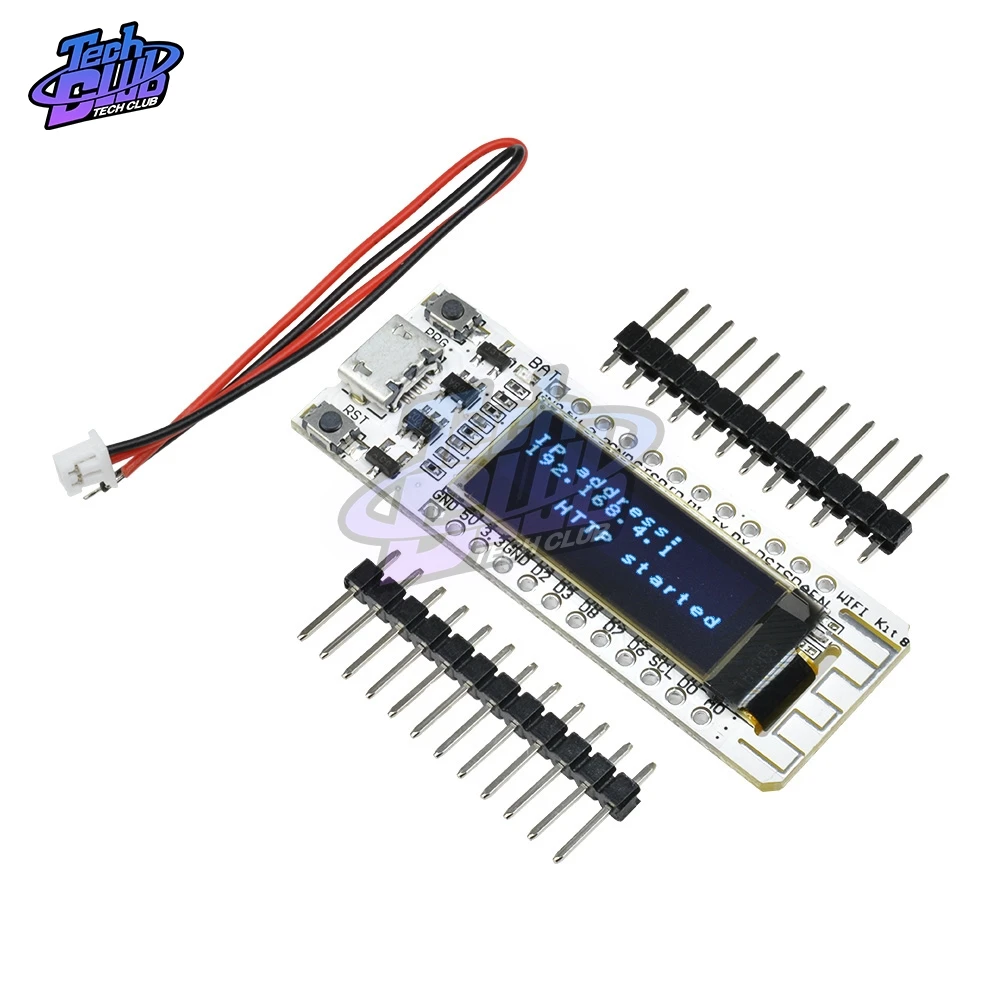 Макетная плата с OLED дисплеем 0 91 дюйма ESP8266 Wifi Kit8 для Arduino NodeMCU 128X32 белый CP2104 умного