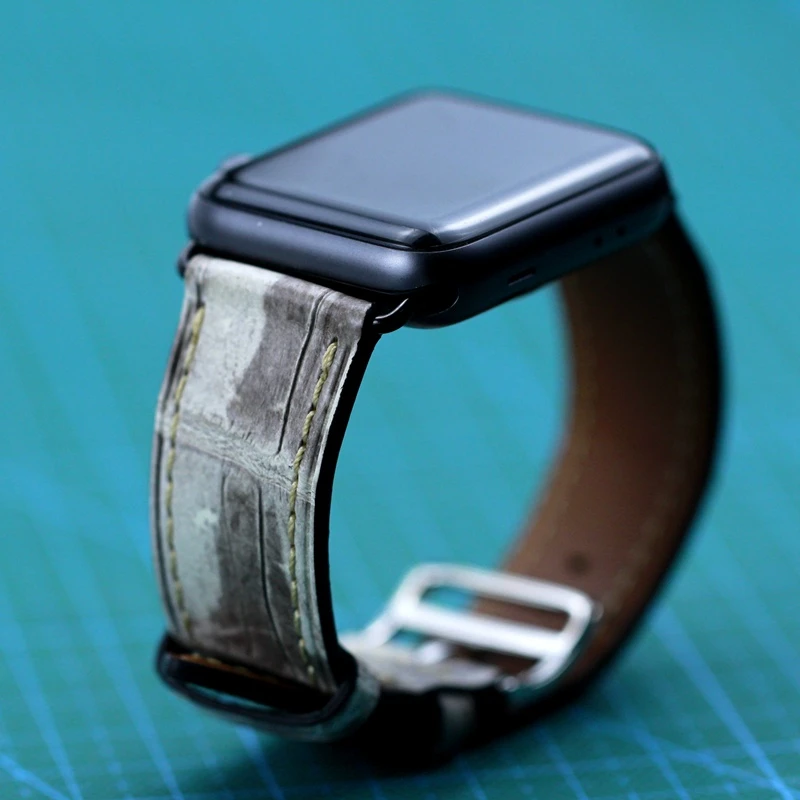 Applicable Watch Strap Watch5/3/4 Generation Lacoste Leather Watch Strap  Handmade Leather Watch Strp Case for Apple Watch Band - AliExpress Watches