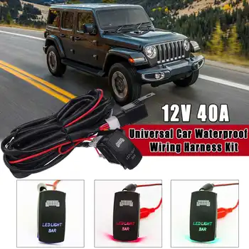 

1 Set Universal 12V LED Fog Light Wiring Harness Laser Rocker On/Off Switch Wiring Harness Kit 40A Relay Fuse Kit Green Blue Red