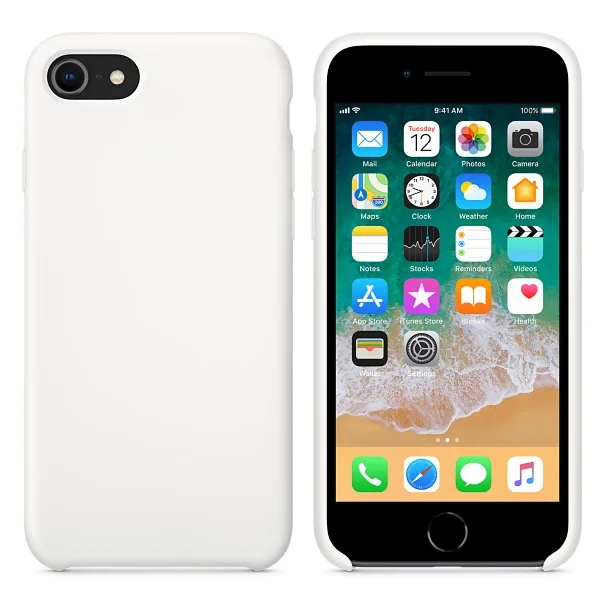Роскошный официальный силиконовый Жидкий чехол для телефона IPhone 11 Pro X XS MAX XR 10 6 S 6 S 7 8 Plus чехлы задняя крышка с логотипом Capa - Цвет: Белый