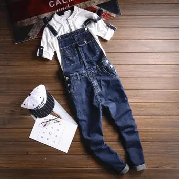 

Summer trend personality jumpsuit male Japanese tooling overalls male slim nine-point pants