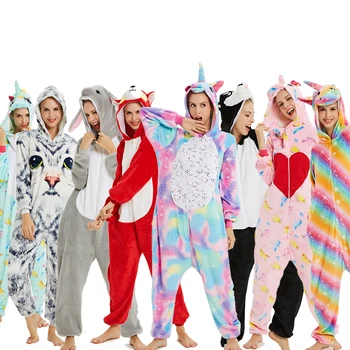 

kigurumi Adults Animal Pajamas Sets Cartoon Sleepwear Onesies kigurumi Cosplay Unicorn io Women Men Warm Flannel