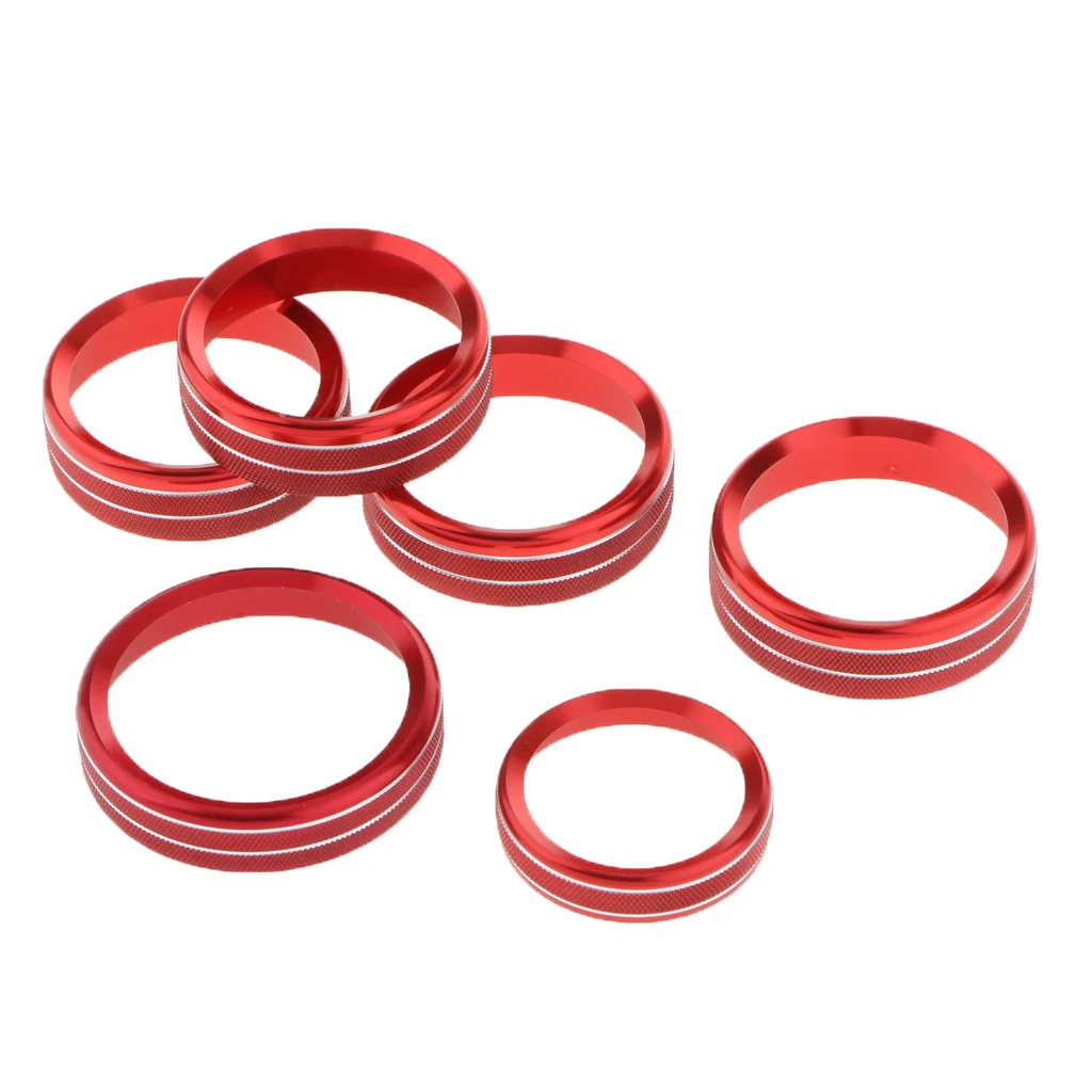 Headlight Switch Knob Cover Ring Trim for Ford F150 XLT 2016 2017 &  2015 2016 (Red)