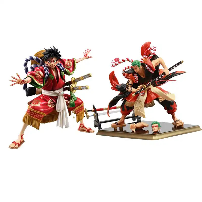 アニメワンピースロロノア ゾロモンキー D ルフィ着物歌舞伎版pvcアクションフィギュアコレクションモデル人形のおもちゃギフト Action Figures Aliexpress