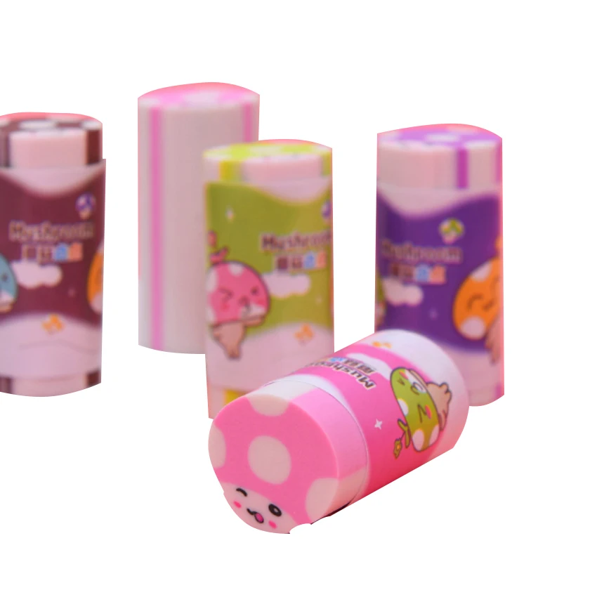 

Free shipping24pcs/lot Mushroom Kawaii Drafts Painting Classic Old Brand Creative Color Student Eraser Child A Reward Gift