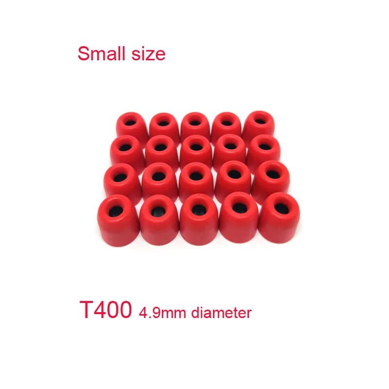 T400 ( S ) red 20 шт/10 пар ANJIRUI T500(L M S) 4,9 мм калибра амбушюры/колпачок с эффектом памяти ушные вкладыши для наушников вкладыши наконечники губки - Цвет: T400 ( S ) red