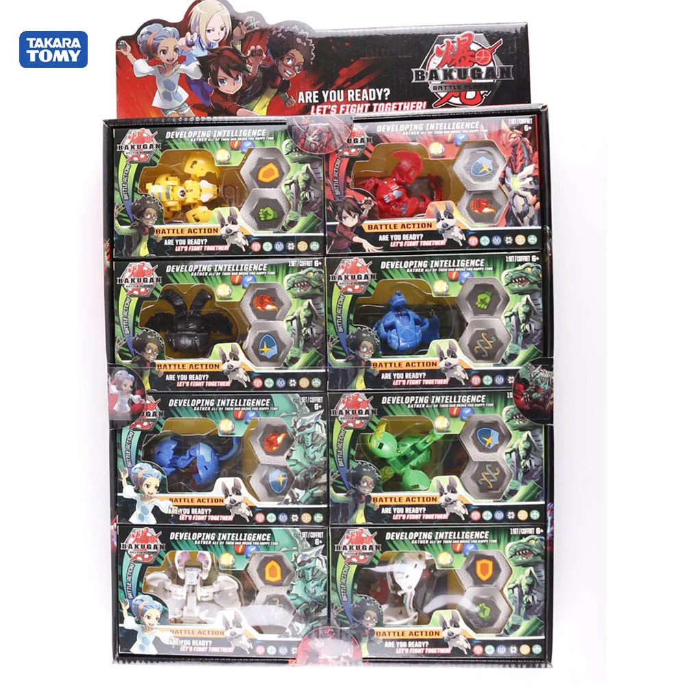 

TOMY New BAKUGAN Value Set Children's Toy Birthday Gift Model Decoration Cards total 8 Bakugan 16 cards and 16 magnetic pads