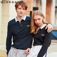 Giordano джемпер с классическим воротником и застежкой на пуговицах, из натурального хлопка, имеется небольшая вышивка на груди