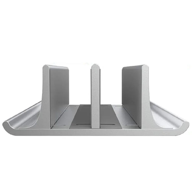 

Universal Portable Aluminum Alloy Double Slot Notebook Vertical Storage Bracket - Silver
