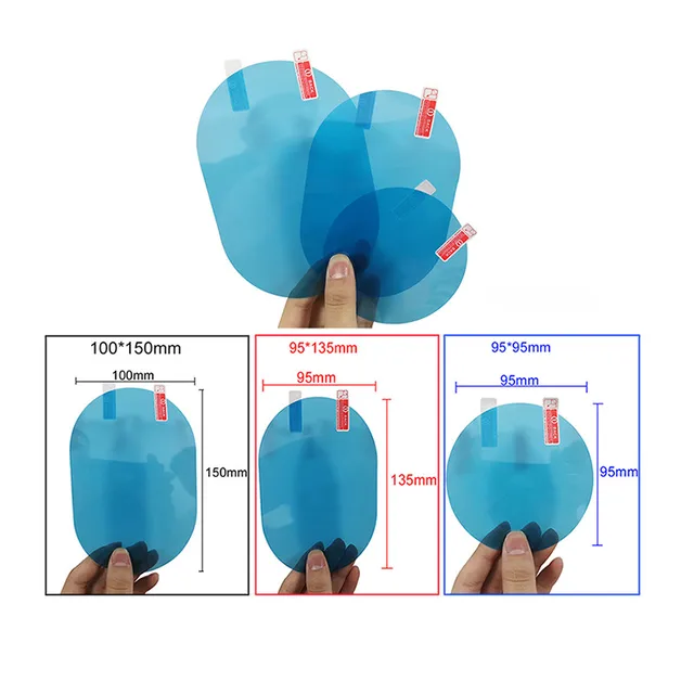2 Pcs Car Rearview Mirror Protective Film Anti Fog Window Clear Rainproof Rear View Mirror Protective Soft Film Auto Accessories 3