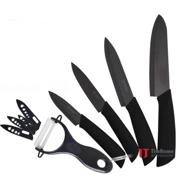 

2020 Hot Sale Steak Knife Set Black Edge Ceramic Knife 5-piece Set 3/4/5/6 Inch Melon Planer Ceramic Knife Set