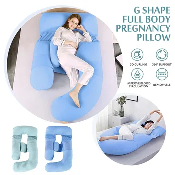 

Sleeping Support Pillow For Pregnant Women Body Cotton Rabbit Print G Shape Maternity Pillows Pregnancy Side Sleepers