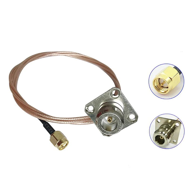 

SMA-J Connector Cable male to N female N-KF to SMA pigtail RG316 Antenna AP Coax Adapter 30CM Flange